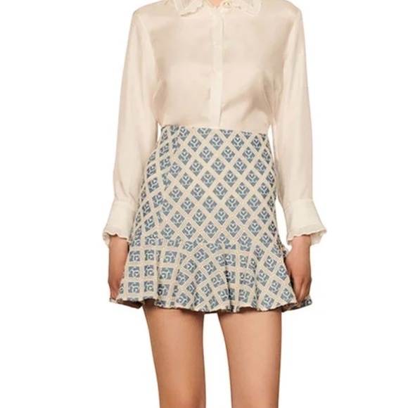 Mafalda Monogram Flared Skirt - Picture 1 of 9